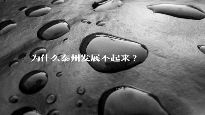 为什么泰州发展不起来?